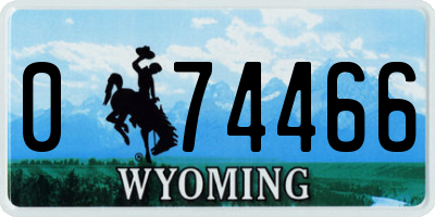 WY license plate 074466