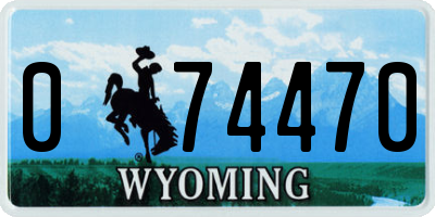 WY license plate 074470