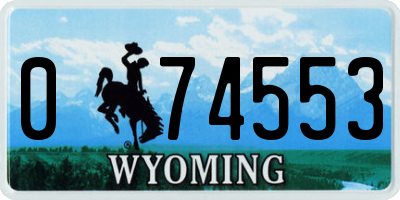 WY license plate 074553