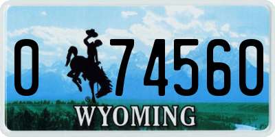 WY license plate 074560