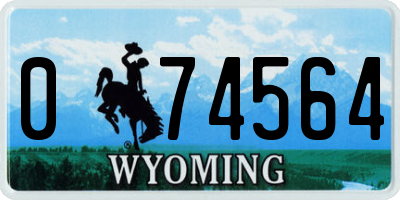 WY license plate 074564