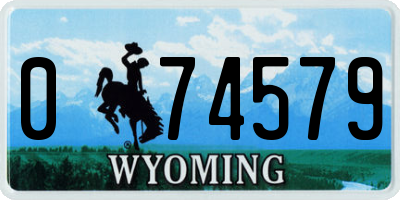 WY license plate 074579