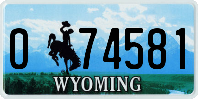 WY license plate 074581