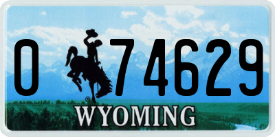WY license plate 074629