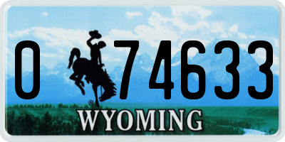 WY license plate 074633