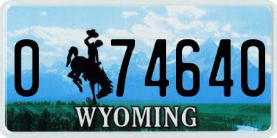 WY license plate 074640