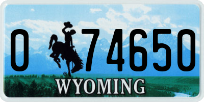 WY license plate 074650