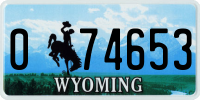 WY license plate 074653