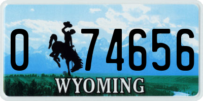 WY license plate 074656