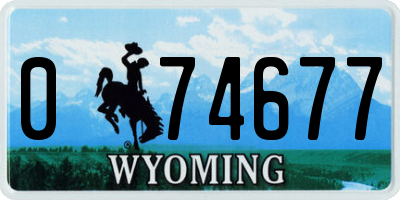 WY license plate 074677