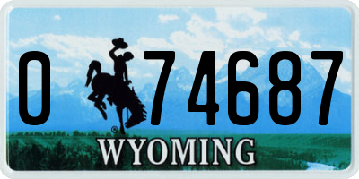 WY license plate 074687