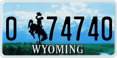 WY license plate 074740