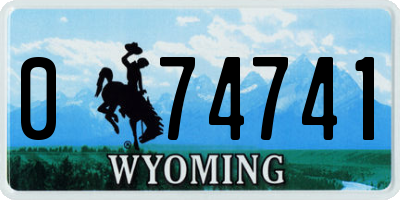WY license plate 074741
