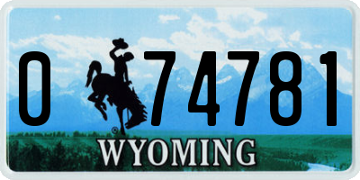 WY license plate 074781