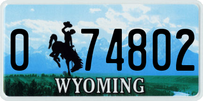 WY license plate 074802