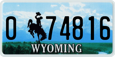 WY license plate 074816