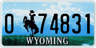 WY license plate 074831