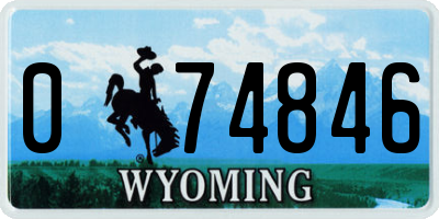 WY license plate 074846