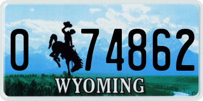 WY license plate 074862
