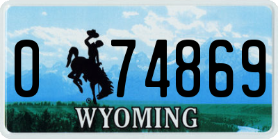 WY license plate 074869
