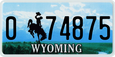 WY license plate 074875