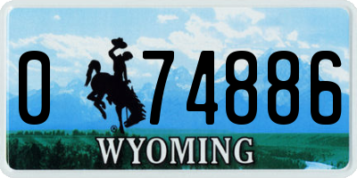 WY license plate 074886