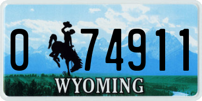 WY license plate 074911