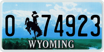 WY license plate 074923