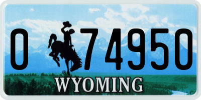 WY license plate 074950