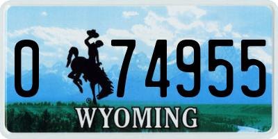 WY license plate 074955