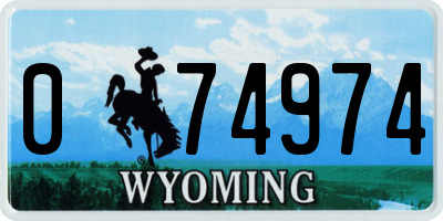 WY license plate 074974