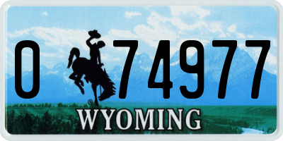 WY license plate 074977