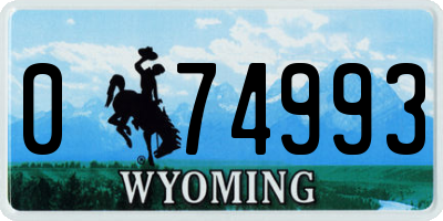 WY license plate 074993