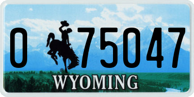 WY license plate 075047