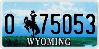 WY license plate 075053