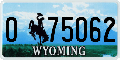 WY license plate 075062