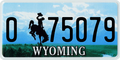 WY license plate 075079
