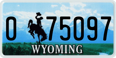 WY license plate 075097