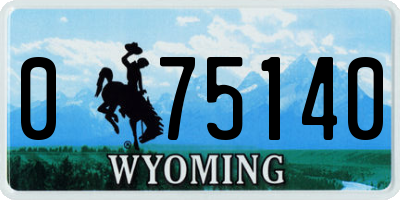 WY license plate 075140