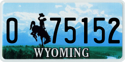 WY license plate 075152