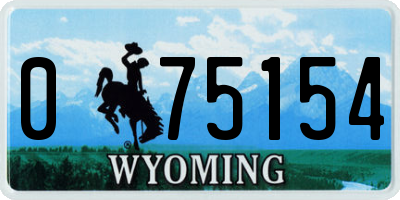 WY license plate 075154