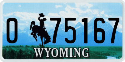 WY license plate 075167