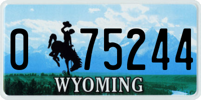 WY license plate 075244