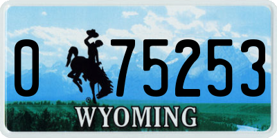 WY license plate 075253
