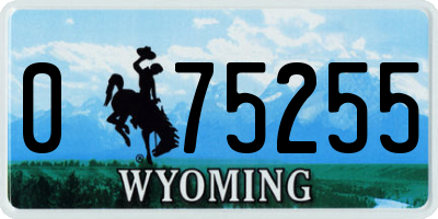 WY license plate 075255