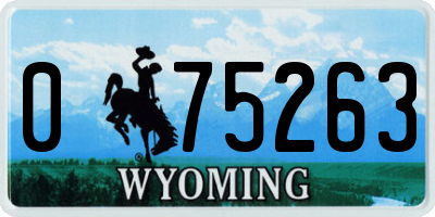WY license plate 075263