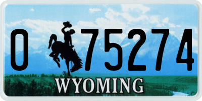 WY license plate 075274