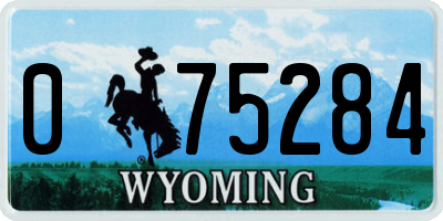 WY license plate 075284