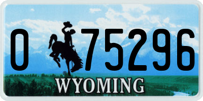 WY license plate 075296