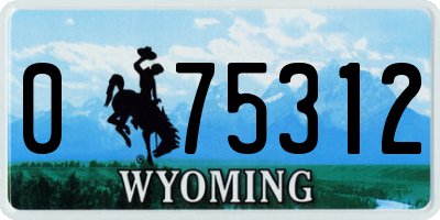 WY license plate 075312